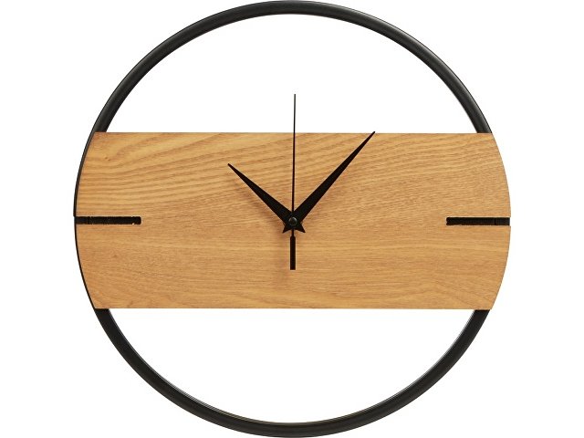 Деревянные часы с металлическим ободом «Time Wheel»