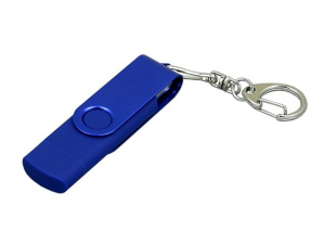 USB 2.0- флешка на 16 Гб с поворотным механизмом и дополнительным разъемом Micro USB USB 2.0- флешка на 16 Гб с поворотным механизмом и дополнительным разъемом Micro USB